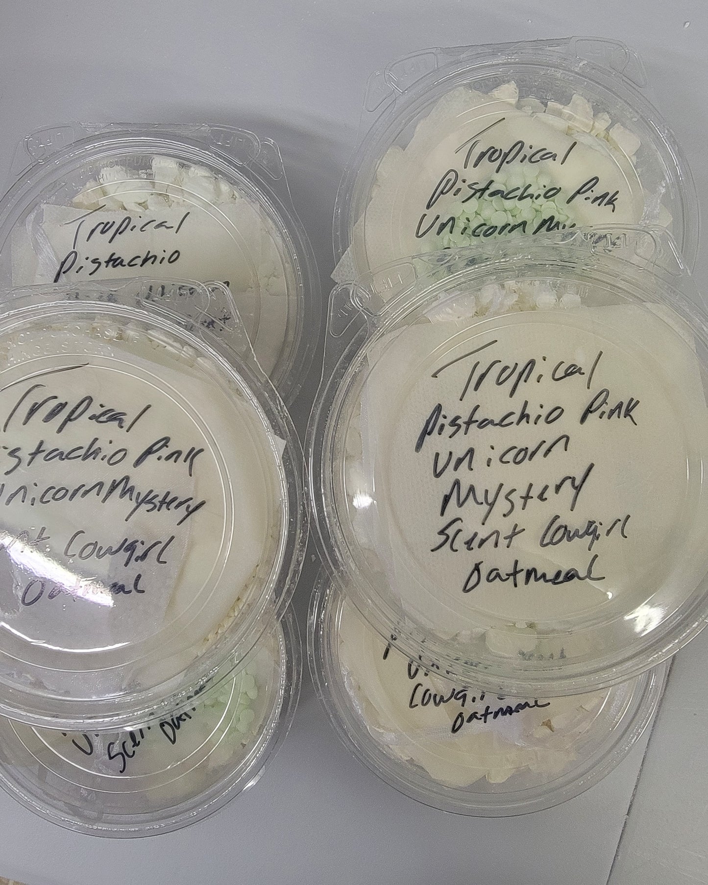 Tropical Pistachio mystery scented cowgirl oatmeal