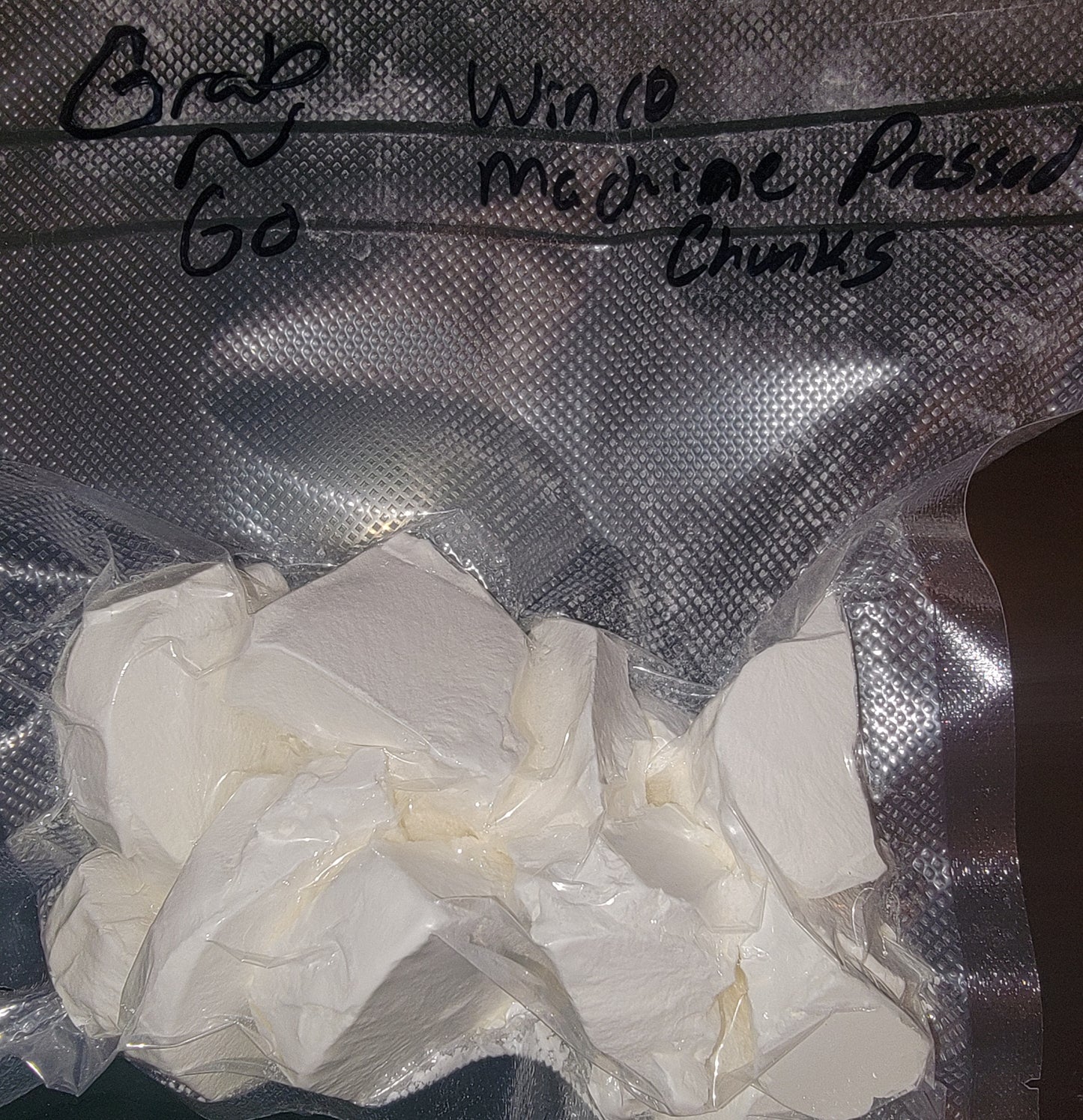 2 Winco Grab N Go Machine Pressed Chunks